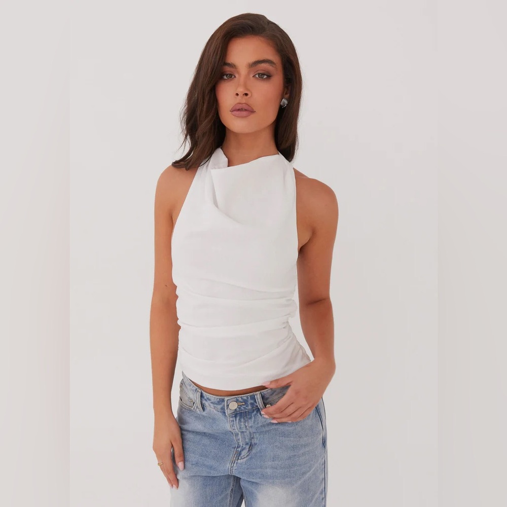 NWT Peppermayo White Sleeveless Linen top